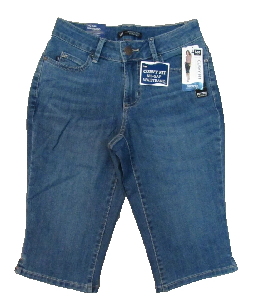 NWT Lee Curvy Fit No Gap Waistband Denim Skimmer Capri Pants
