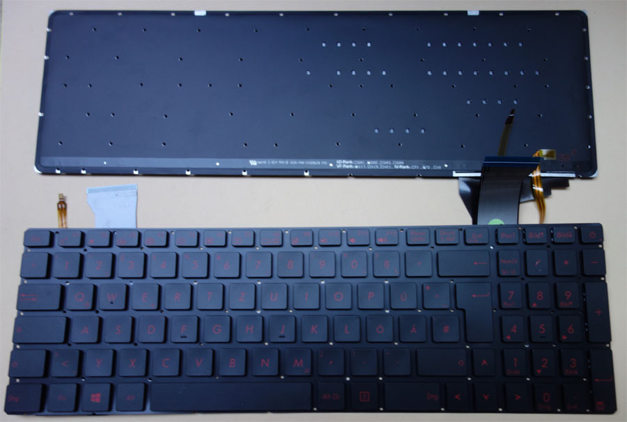 original Tastatur Asus GL752V GL752VL GL752VW GL752VWM QWERTZ Backlit ...