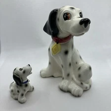 Vintage Dalmatian Dogs Mom Puppy 1950s Mid Century Ceramic Lipper Mann Japan