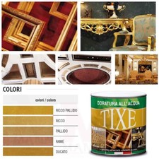 Vernice oro dorata Doratura per Interni all'acqua 125 500 ml Pittura Pronta Tixe