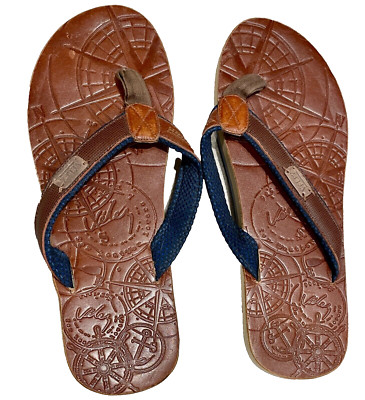 Velez Colombia  Leather Sandals Flip-flops Natural Leather Preowned  Sz 11    GR