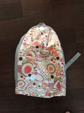 WESTLIFE Diaper Backpack Bag, Cream with Green Orange Brown Red DOTS, EUC