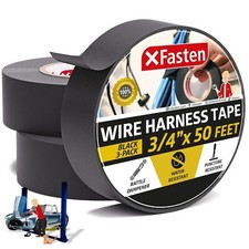 XFasten Wire Harness Tape 3/4 Inch x 50 ft 3-Pack 150ft Total Residue-Free