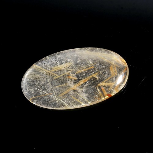 41 Carat Oval Cabochon 100% Natural Rutilated Quartz Loose Gemstone 42*24 MM - Picture 2 of 3