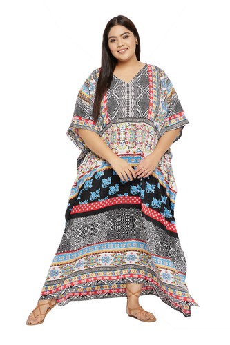 Women Kaftan Casual Maxi Dress Kimono Sleeve Evening Gown Beachwear Sundress - Picture 58 of 452