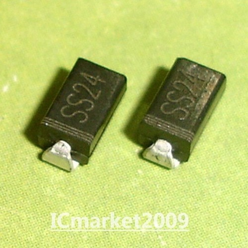 500 PCS SS24 DO-214AC 2.0Amp Surface Mount Schottky Barrier Diode #F9 ...