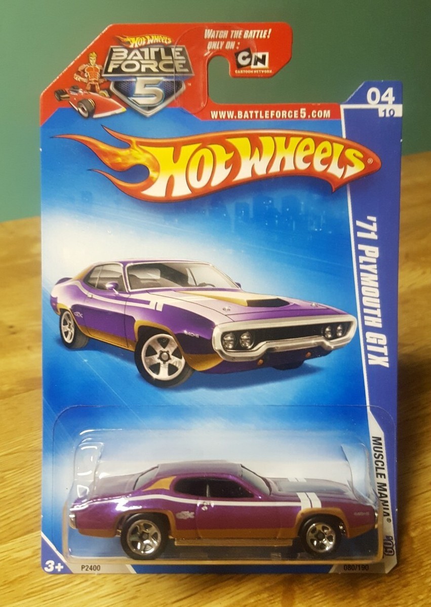 Hot Wheels Muscle Mania 1971 '71 Plymouth GTX Purple 1:64 Scale