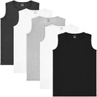 BRUBAKER Lot 5 Débardeur Hommes Tee-Shirt sans Manches Col rond Coton Extra Long