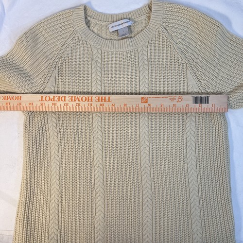 Christopher & Banks Size Small Women Beige Knit Cotton Sweater Warm Cozy - Picture 6 of 10
