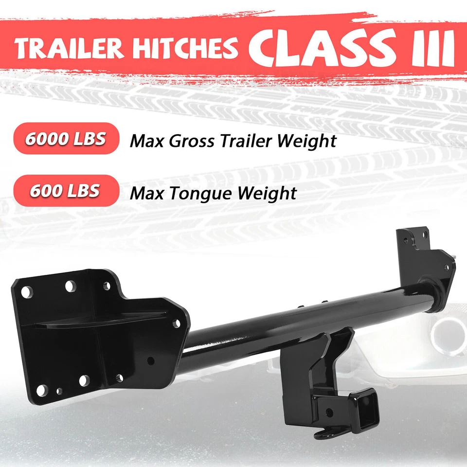 Black 2" Receiver Class-3 Trailer Bumper Tow Hitch For BMW X5/14-19 X6 2007-2018 - Imagem 3 de 4