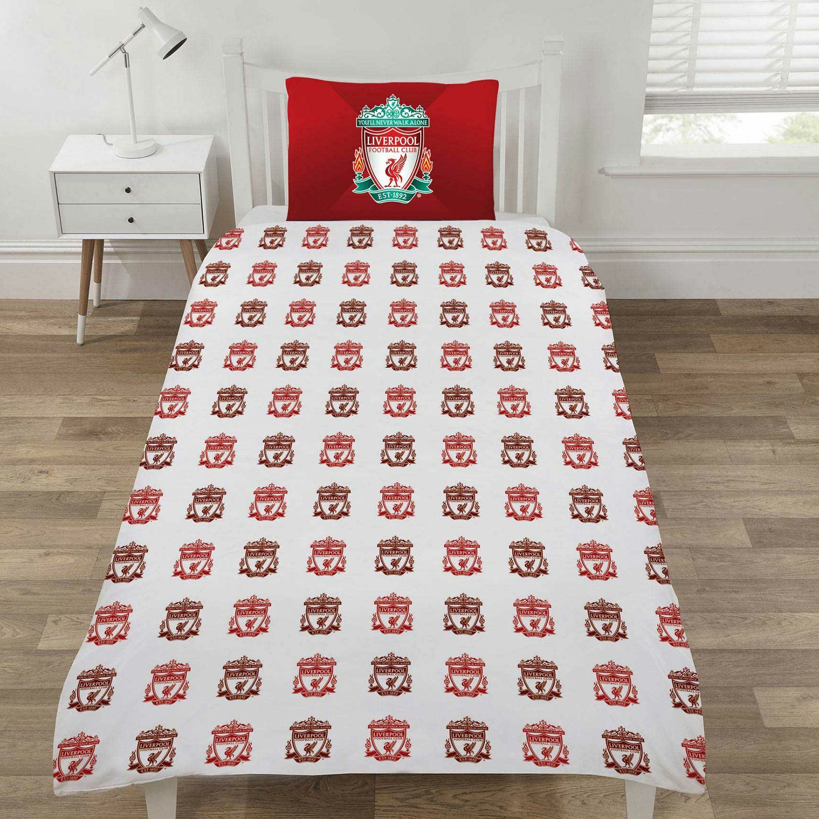 Liverpool FC Single Bedding Set Twosided Duvet Cover Gradient Crest