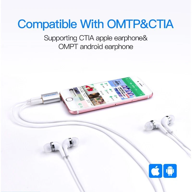 3.5mm Stereo Audio Splitter with Earphone Adapter for Computer Headphone Tablet - Image 2 of 4