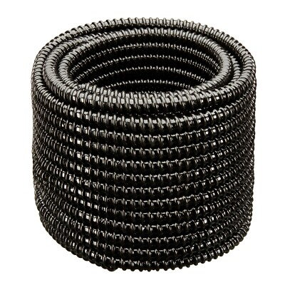1.5'' x 50' Black, Flexible PVC NON-Split Corrugated Tubing, Wire Loom  UV Rated