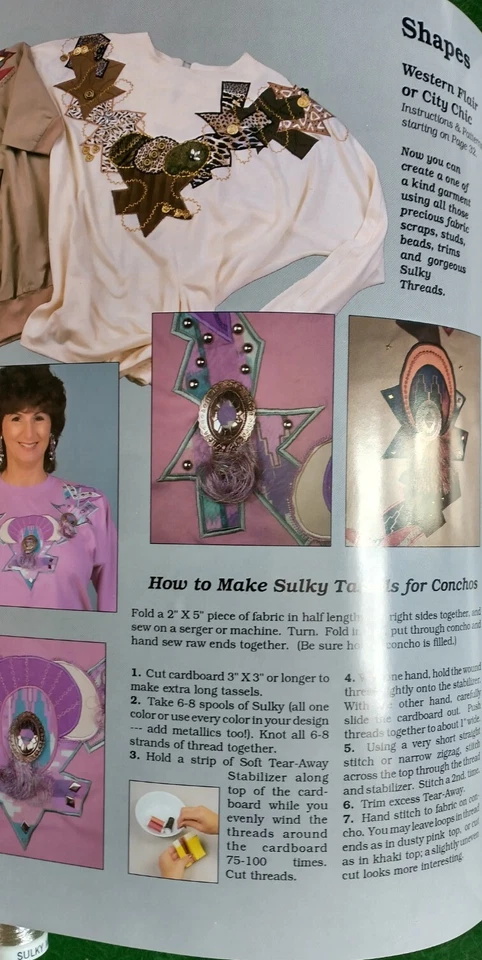 Embroidery, Applique Concepts in Sulky Rayon Metallic 2 Sewing Books + 5 Threads - Image 4 of 4