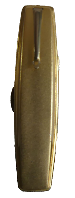 Étui Rigide Vintage En Métal Doré - Pour Lunettes Ou Stylo - Largeur 12 Cm - Occasion Bon état