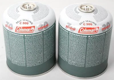 2x Coleman C500 Gaskartusche 440g Ventilgaskartusche Gas 7/16" EU Gewinde