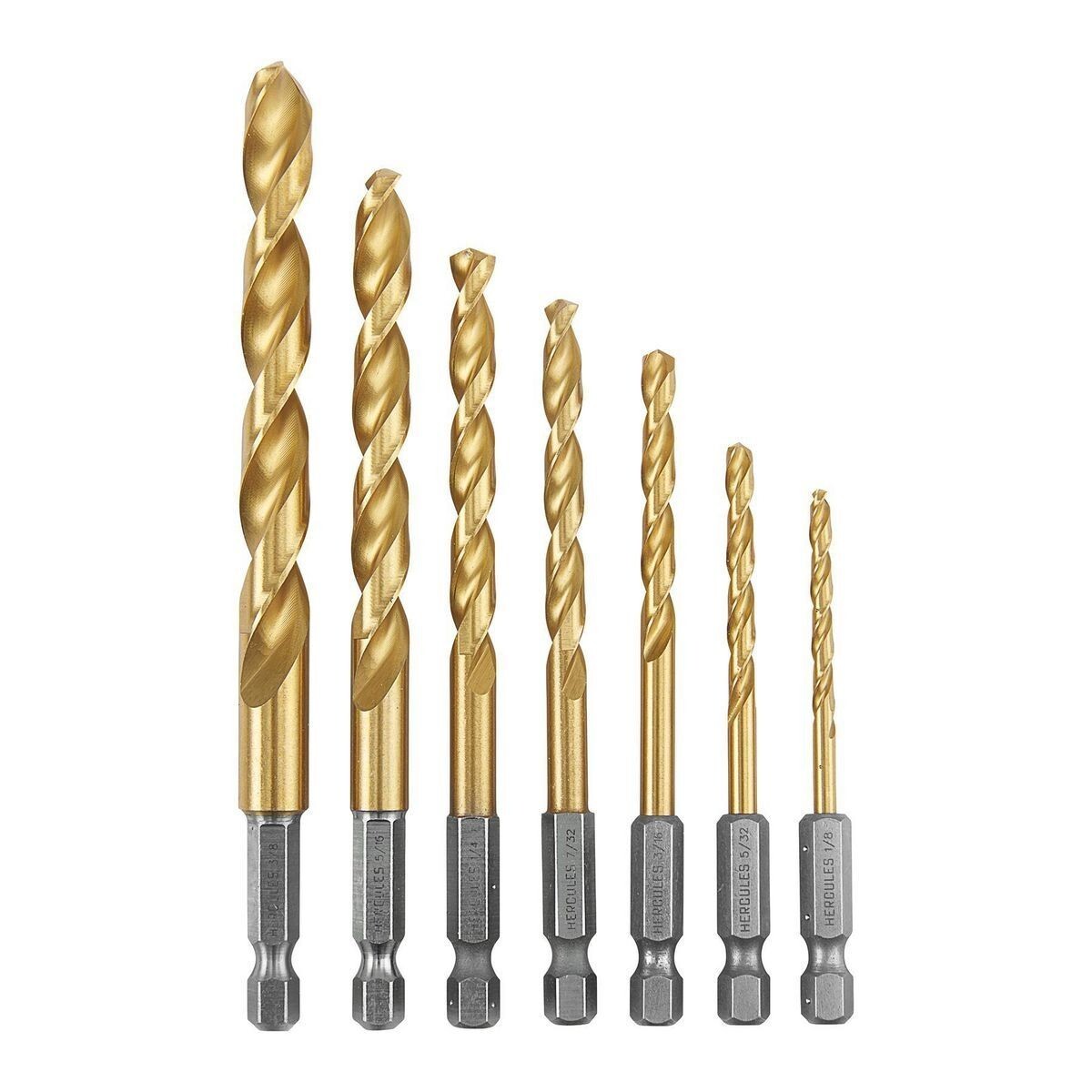 HERCULES 他 NEW! Hercules 7pc Titanium Impact Rated Hex Shank Drill Bit Set