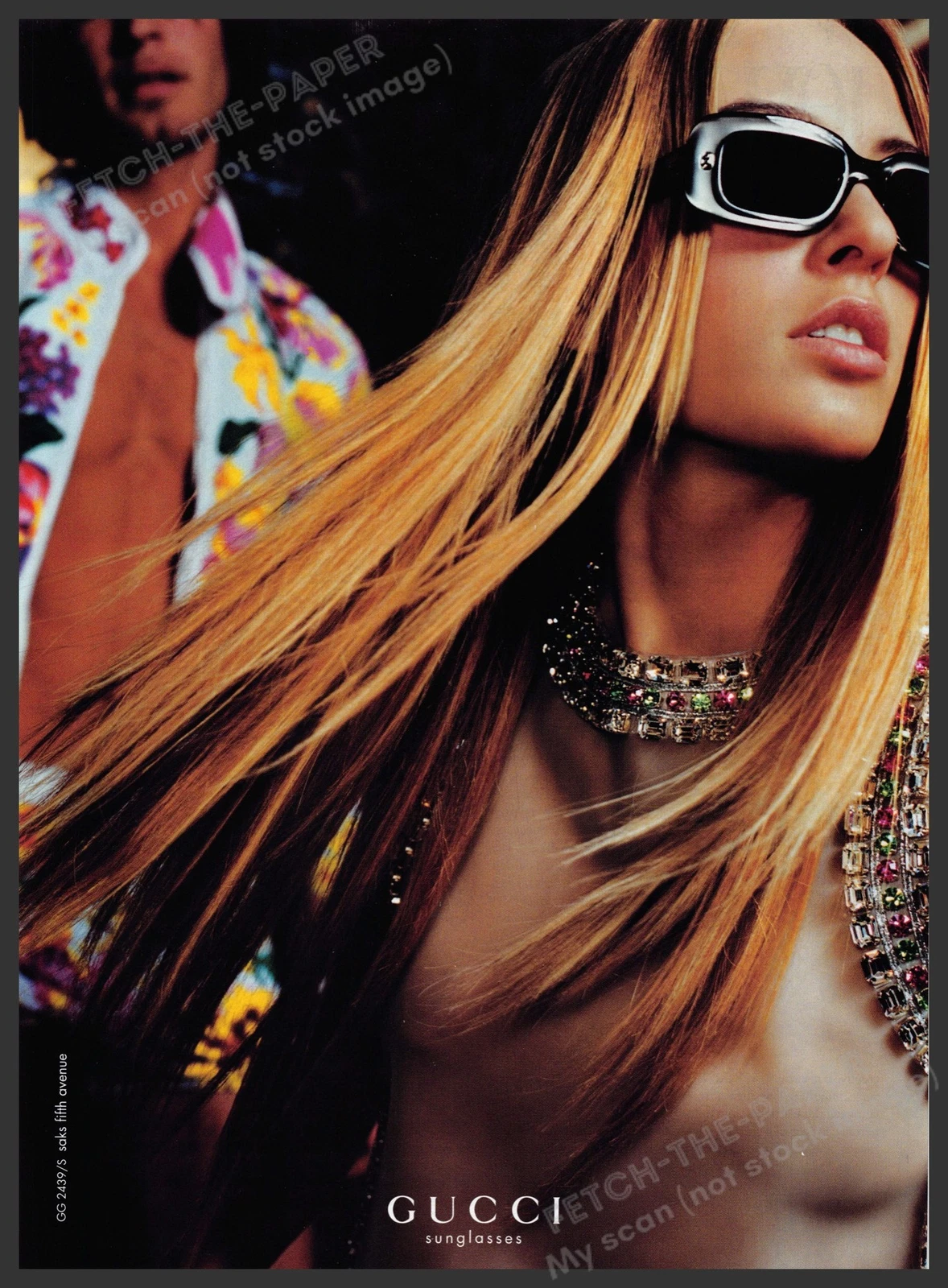 Lunettes de soleil Gucci Liisa Winkler années 1990 publicité imprimée 1999