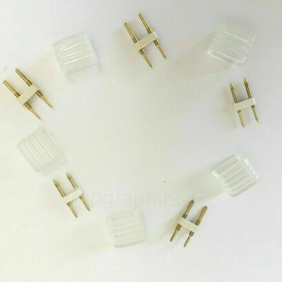 10pcs/set Power Supply Cord Connector For LED Neon/SMD Flex 6.5*13mm Rope Lights - Image 2 of 4