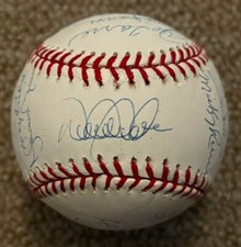 Yankees 18 Autos Jeter Rivera Jackson Mattingly Steiner JSA Autographed Baseball