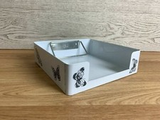 White Metal Desk Organizer Butterfly Design Spring Clip Memo Notepad Holder