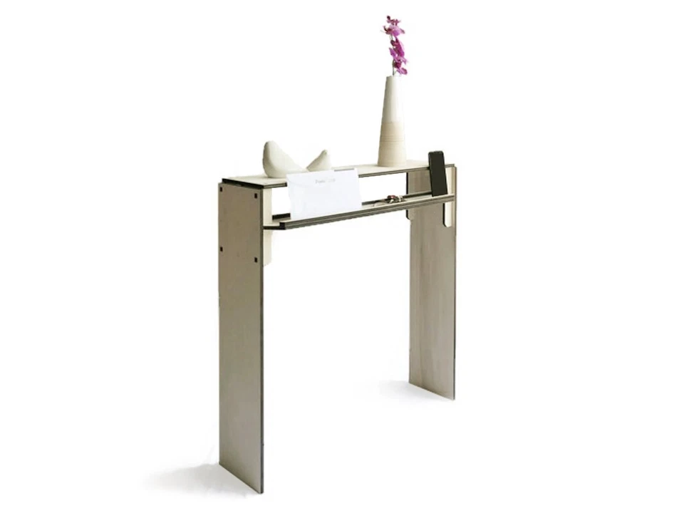 Narrow Wooden Console Table with Storage Shelf for Hallway Slim Contemporary - Image 2 of 4