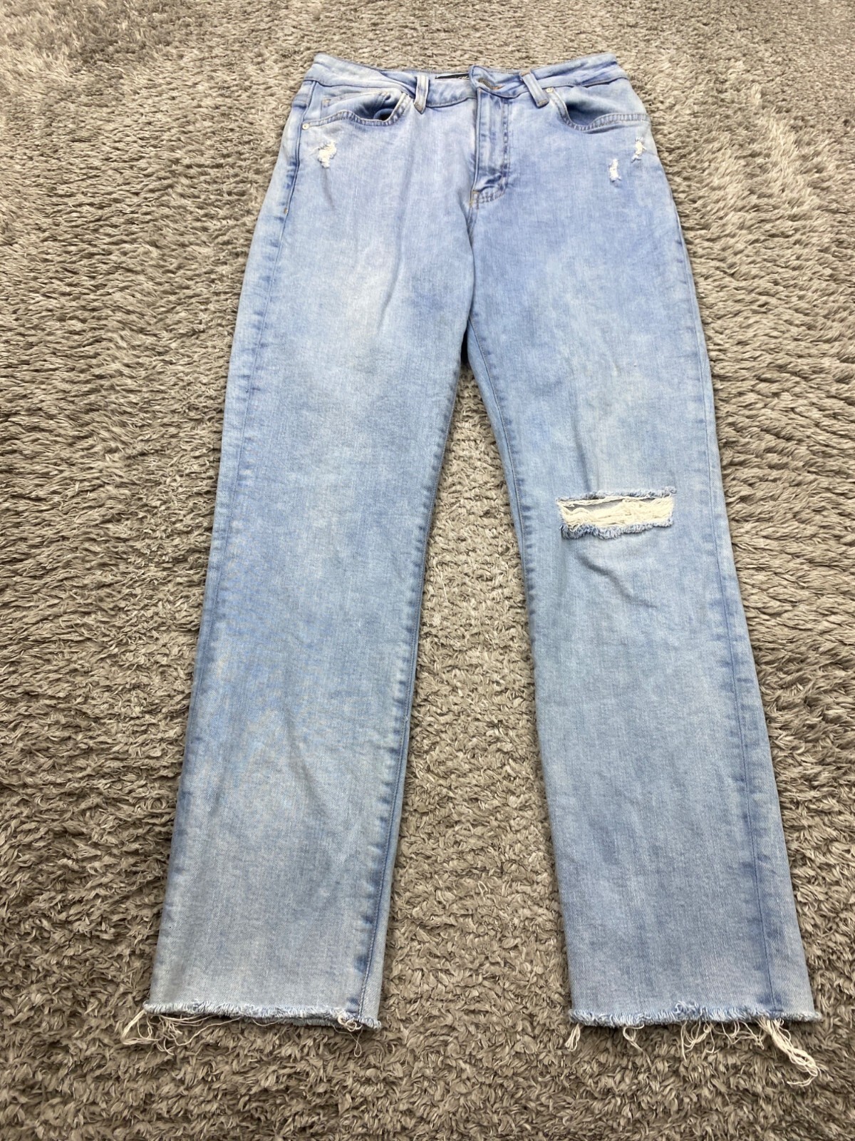 Mavi Jeans Women 25x27 Viola High Rise Slim Straight Distressed Frayed Raw Hem