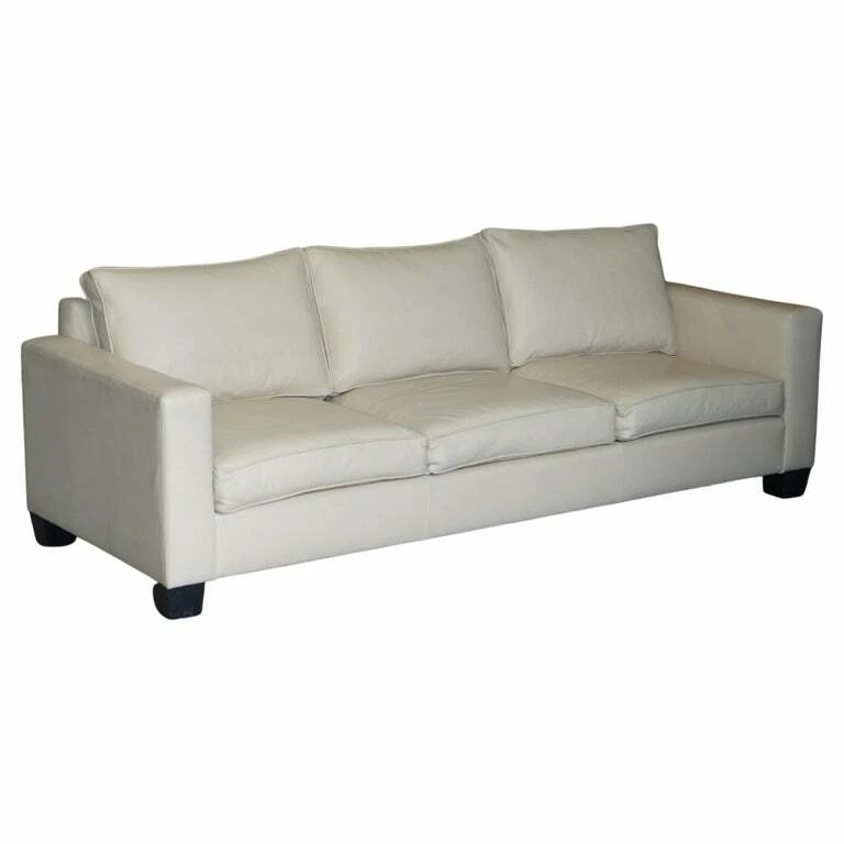 RRP £15000 FULLY RESTORED RALPH LAUREN GRAHAM 3 - 4 SEATER LEATHER SOFA MAHOGANY