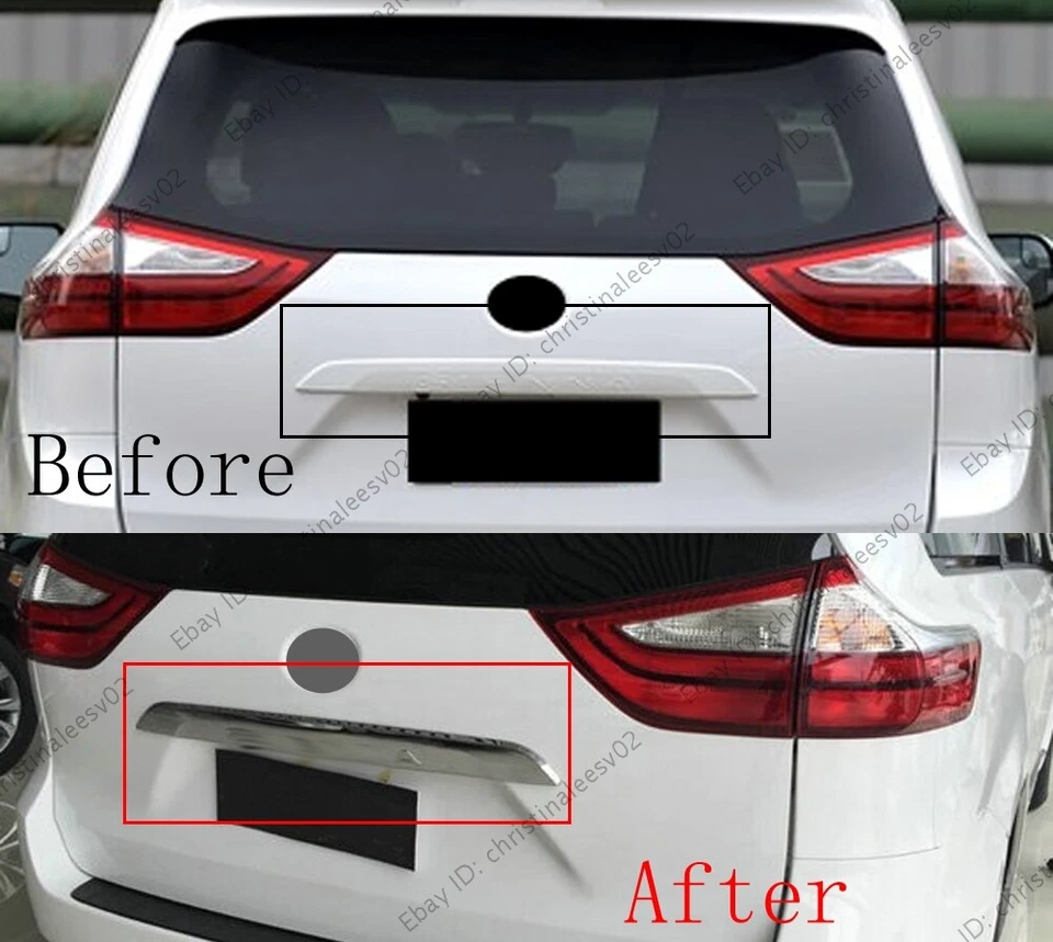 Chrome Rear Trunk Cover Tail Door Moulding Lid Trim For Toyota Sienna 2011-2020 Foto 2 de 4