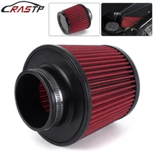RED 3" 76mm High Flow Inlet Cold Air Intake Cone Replacement Dry Air Filter