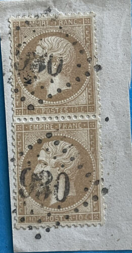 NAPOLÉON, Bande De 2x 10 C TIMBRE OBLITÉRÉ 1853-1860 Réf 90276 - Bild 1 von 2
