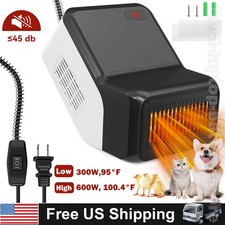 Dog House Heater with Thermostat,Wall-Mounted Pet Heater with Anti-Bite Cable