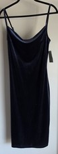 NWT Love x Design Sleeveless Mini Dress S Cowl Neck Midnight Navy Gown Slip