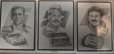 Ernie Irvan Terry Labonte Mark Martin Paper Weights. George Rebh Studio Lot of 3