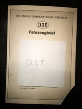 DDR Kfz Brief Trabant Kombi 601 K Baujahr 1989