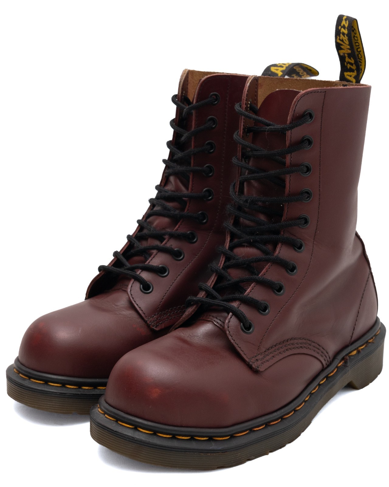 Botas Dr. MARTENS Vintage Punta de Acero Borgoña 10 Agujeros