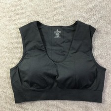 Tommie Copper Sports Bra Womens Large Black Copper Zinc Infused Seamless Support