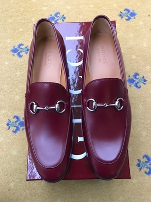 Gucci Halbschuhe Schuhe Leder Burgund Horsebit Jordaan Herren US 10 UK 9,5 43,5 NEU