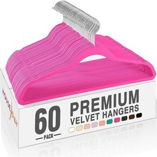 Durable Velvet Non Slip Hangers Space Saving Closet Organizer 60 Pack Heavy Duty