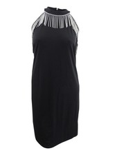 MICHAEL Michael Kors Women's Plus Rhinestone-Detail Halter Dress (2X, Black)