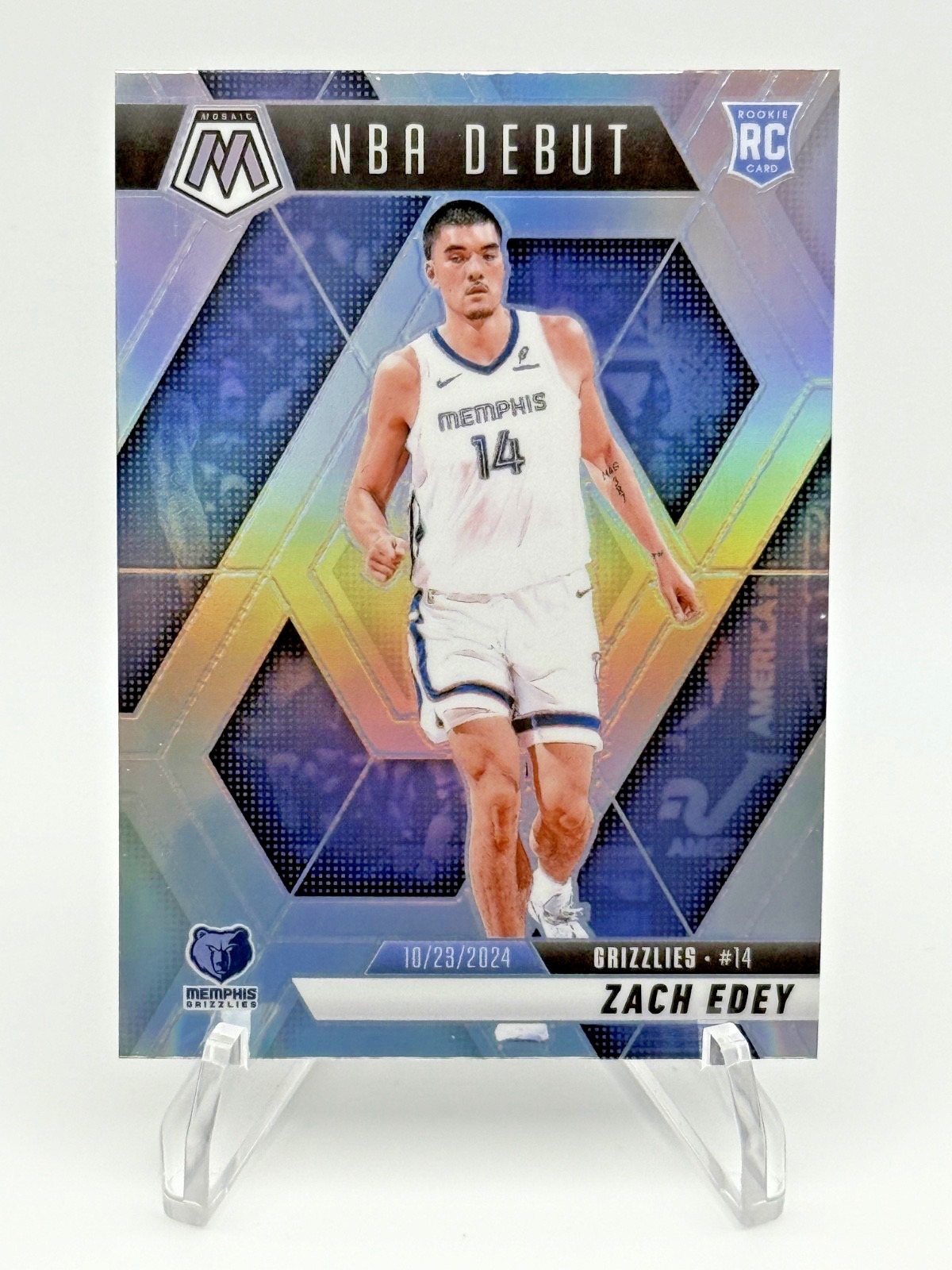 2024-25 Mosaic – Zach Edey (RC) Silver Prizm NBA Debut #251 Grizzlies
