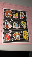 Vintage Hallmark Stickers Musical Instruments Music Rewards Teacher 1 Sheet 