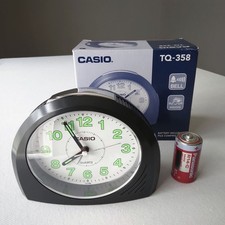 Casio TQ-358 Alarm Clock, Black - Bell, Snooze, Luminous, NEW