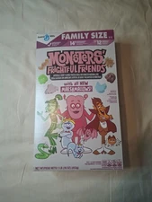 NEW FAMILY SIZE MONSTERS FRIGHTFUL FRIENDS MARSHMALLOWS CEREAL 16 OZ (453g) BOX