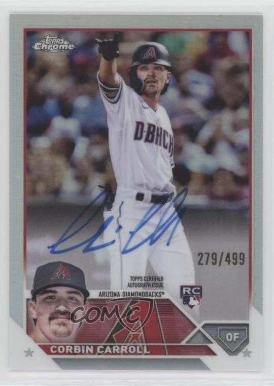 2023 Topps Chrome Rookie Refractor 279/499 Corbin Carroll #RA-CCA Auto 14hk