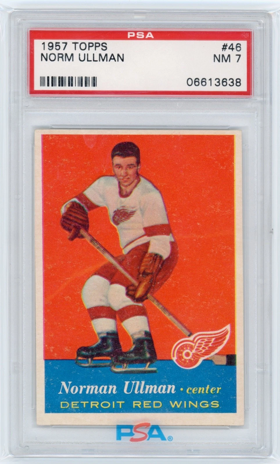 Deal for Norm Ullman 1957 Topps ROOKIE RC #46 PSA 7 - RED WINGS LEGEND