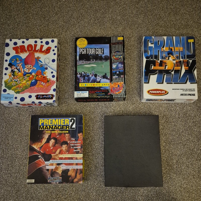 Commodore Amiga 1200 Games Bundle Joblot-Trolls, PGA Golf, Grand prix, Skidmarks