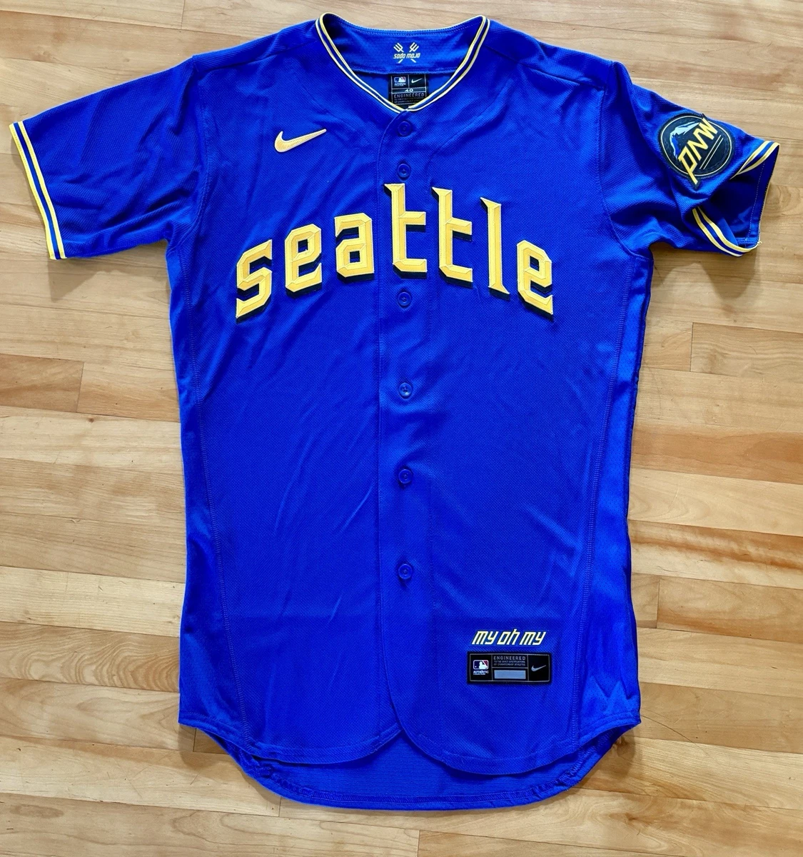 Maillot Baseball Vintage Majestic Seattle Mariners, Bleu, Taille XL - Occasion