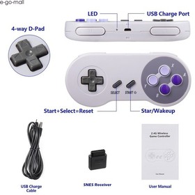 2.4G Wireless SNES Gamepad Receiver for Super Nintendo Entertainment System SFC