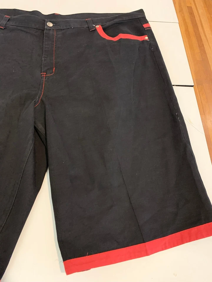 Red Ape джинсовые шорты 52 черный мешковатые Jorts вышитый винтажный Y2K гранж Cyber - Изображение 4 из 4